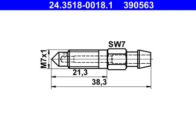 Produktbild von ATE Entlüftungsschraube 24.3518-0018.1 38,3mm