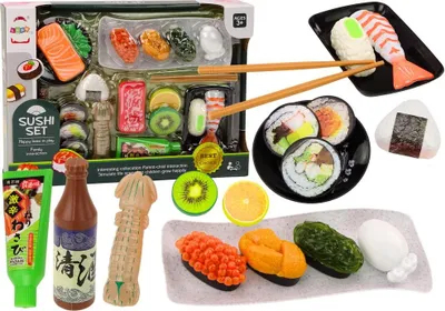 Zdjęcie produktu dla Zestaw Do Sushi Akcesoria Krewetki Dla Dzieci Zabawkowy 22 ele.