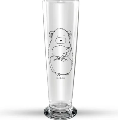 Produktbild von Mr. & Mrs. Panda Bierglas Chinchilla Blume - Transparent - Geschenk, Chaos, Glücklichsein, Bier Glas, Bierbecher, Glasbierglas, Trinkglas, Büro, Glasbecher, Liebeskummer