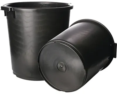 Produktbild von Anmischeimer PE rund schwarz mit Handgriffe 35 l