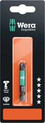 Immagine prodotto di Wera 867/4 IMP DC SB SiS 05073967001 Torx bit T 40 Tool steel alloyed, DLC coated F 6.3 1 pc(s)