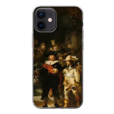 Produktbild von MuchoWow® Handyhülle Schutzhülle Hülle für iPhone 12 Die Nachtwache - Gemälde von Rembrandt van Rijn Silikon Softcase Handy Hülle - Schutzhülle