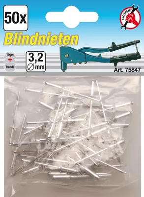 Immagine prodotto di BGS TECHNIC Rivetti ciechi in alluminio, 3,2 mm, 50 pezzi