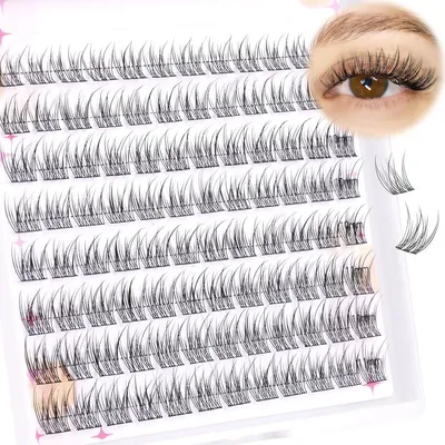 Produktbild von Wimpernbüschel, dünne, individuelle Wimpernverlängerung, natürliche Wimpernbüschel, 9–11 mm, 96 Stück, DIY-Wimpernverlängerung, C-Curl-Wimpernbüschel von