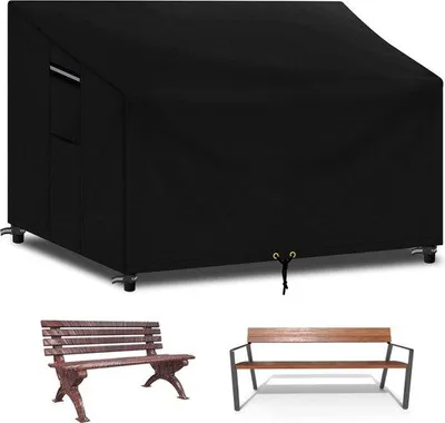 Produktbild von Wasserdichte 2-Sitzer-Bankhülle, schwarz, UV-beständig, wetterfest, 134x66cm