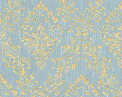 Produktbild von Architects Paper Barocktapete Metallic Silk Tapete mit Ornamenten Textiltapete gold blau grün 10,05 m x 0,53 m
