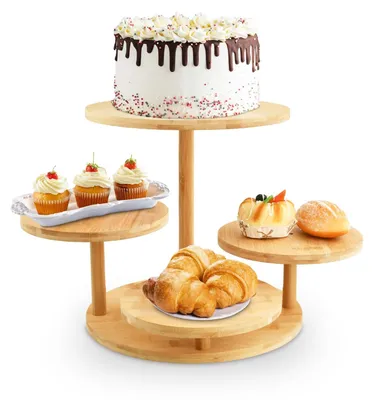 Imagen del producto de Soporte de madera de 4 niveles para cupcakes y postres
