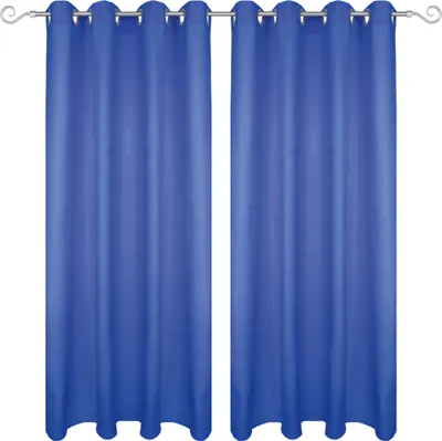 Zdjęcie produktu dla Zasłona z oczkami 140x175 cm (szerokość x długość) w kolorze niebieskim, nieprzezroczysta zasłona, zasłona z oczkami w wielu wariantach