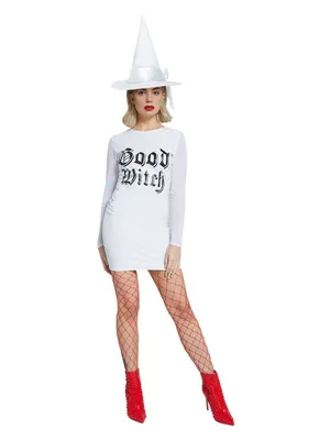 Produktbild von Heks Dame "Good Witch" Wit Kostuum M
