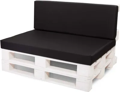 Immagine prodotto di Set di cuscini per pallet 120×60 x 120×40 cm nero - cuscini per seduta e schienale per divano in pallet, sfoderabili, per un accogliente salotto da giardino