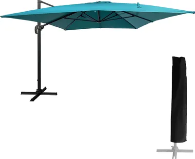 Image de Parasol déporté MOLOKAI rectangulaire 3x4m bleu + housse