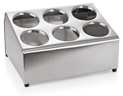 Produktbild von 2x Besteckbehälter für 6 Besteckköcher Edelstahl, 37,5 x 30 x 21 cm