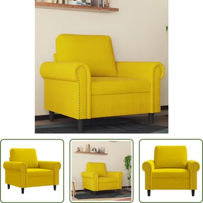 Immagine prodotto di The Living Store poltrona giallo 60 cm in velluto