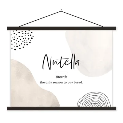 Produktbild von MuchoWow® Textilposter Zitate - Nutella - Sprichwörter - Wörterbuch - Nutella Definition 60x45 cm mit schwarzem Rahmen - Poster Schlafzimmer