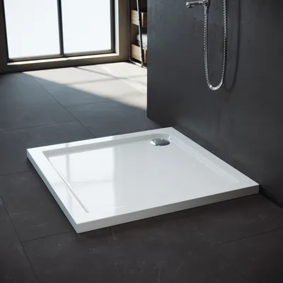 Immagine prodotto di SONNI Piatto doccia quadrato 100x100x4cm, piatto doccia in ABS, superficie antiscivolo