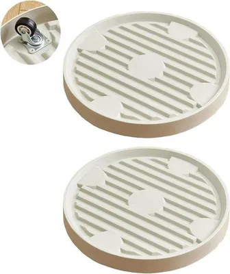 Obrázok produktu pre Vozík na rastliny s kolieskami a brzdou, Ø 22 cm, nastaviteľný, béžový, 2-dielny