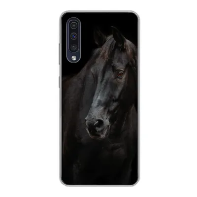 Produktbild von MuchoWow® Handyhülle Schutzhülle Hülle für Samsung Galaxy A30s Pferd - Leicht - Schwarz Silikon Softcase Handy Hülle - Karteninhaber