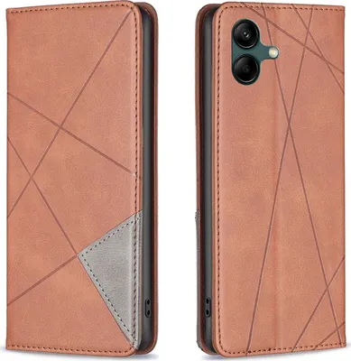 Produktbild von Mobigear Rhombus slim  Samsung Galaxy A05 Hülle Klapphülle - Braun