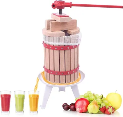 Produktbild von YUENFONG 6L Obstpresse Presstuch Mechanische Fruchtpresse Weinpresse Saftpresse Maischepresse Obstmühle (Obstpresse, 6L)