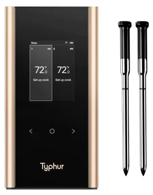 Produktbild von Typhur Sync Gold Fleischthermometer Kabellos mit 2 Schlanke Sonden, KI APP
