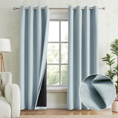 Image de Anpark : Rideaux occultants bleu clair, 100% occultation, pour chambre