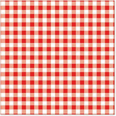 Produktbild von Servietten, 3-lagig 1/4-Falz 33 cm x 33 cm rot "Vichy Karo"