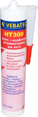 Produktbild von Vebatec HT300 Montageklebstoff Hitzebeständig bis 300° rot