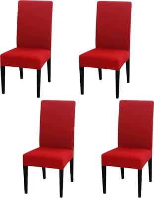 Obrázok produktu pre 4 kusy poťahu na stoličky Stretch Universal Chair Cover Elastický poťah na stoličky do jedálne, vínová červená