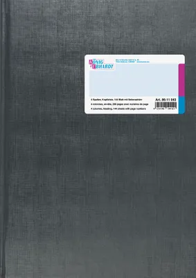 Produktbild von Spaltenbuch A4 mit Kopfleiste 4 Spalten 144 Blatt hellblau