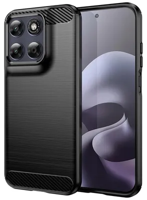 Image de Coque en carbone pour Motorola Moto G67, G77, G87 - Coque de protection pour téléphone portable - Coque en TPU