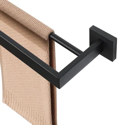 Obrázok produktu pre Držiak na uteráky z nehrdzavejúcej ocele, 80 cm, čierna farba