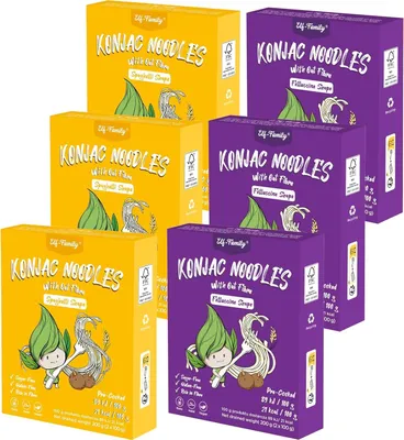 Produktbild von Elf-Family Premium Konjak Nudeln(-90% weniger Kalorienzufuhr) aus Thailand Glutenfrei 240g x 6 Box(12 Pack), Shirataki Instant Nudeln Keto/Zuckerfrei