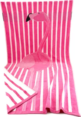 Produktbild von Heimtexland ® Strandtuch Soft Velours Badetuch Sommer Handtuch 90 x 160 cm Duschtuch saugstark Frottier 100% Baumwolle Typ907 Flamingo - 1 Stück