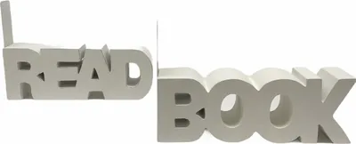 Produktbild von Buchstand/Buchhalter mit Text | Buch lesen | Weiß