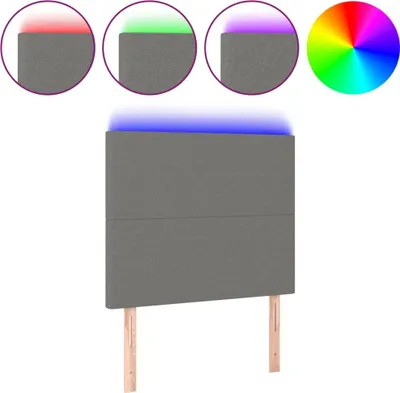 Produktbild von vidaXL LED Kopfteil Dunkelgrau 90x5x118/128 cm Stoff