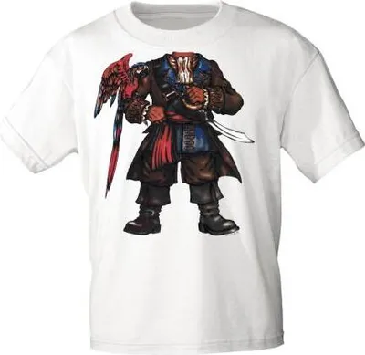 Produktbild von Kinder T-Shirt mit Print Pirat Seeräuber 15731 Gr. 110-164 Color - weiß Größe - 134/146