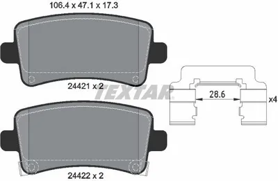 Produktbild von Textar Bremsbeläge hinten für Chevrolet Malibu Opel Insignia A