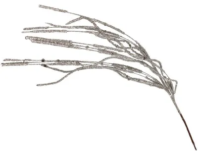 Image de Branche décorative artificielle - Argent - 82 cm
