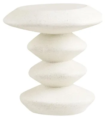 Productafbeelding van Bijzettafel Blackburn van wit fiberclay in sculpturale vorm 43x39x45 cm