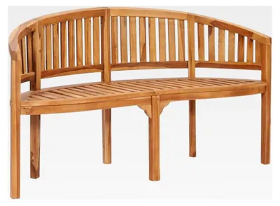 Produktbild von Bananenbank Sitzbank Gartenbank Parkbank Holzbank 151 x 62 x 86 cm Teak Massivholz
