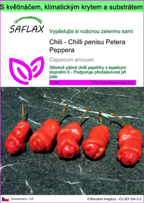 Obrázek produktu pro SAFLAX Garden to go - Chili - Chilli penisu Petera Peppera - Capsicum annuum - 10 Semena - S květináčem, klimatickou poklicí a pěstebním substrátem