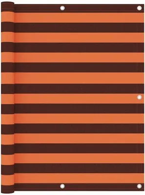 Produktbild von Balkon-Schirm 125x500 cm - Hochwertiger Stoff - Wind- und UV-Schutz - Oranges und Braun - Extra Höher Privatschirm