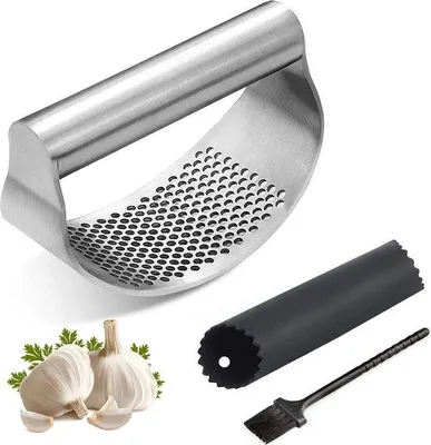 Produktbild von 304 Edelstahl Knoblauchpresse - Knoblauchmühle und Dunschneider - Kochzubehör Küchen Utensilien