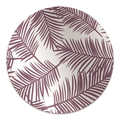 Produktbild von Rundmatte - Stuhlunterlage Bürostuhlunterlage - Rund Ø 100 cm - Bodenmatte - Fußmatte - Lila Blätter