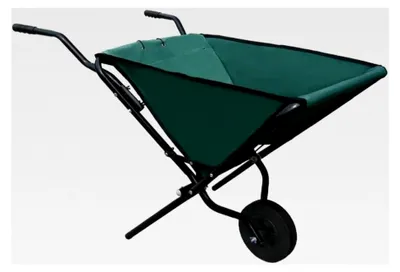 Produktbild von Faltbare Schubkarre - robuster Stahlrahmen - 112 cm x 72 cm x 73 cm - 600 D Oxford Gewebe - Gartenkarre - Aufhängbar - Grün/Schwarz