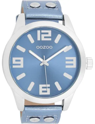 Produktbild von Oozoo Damen Lederarmband Uhr Timepieces blau Analog Quarzuhr UOC1079A