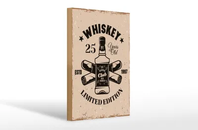 Produktbild von Holzschild Spruch Whiskey 25 years Limited Edition 20x30cm