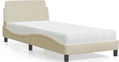 Produktbild von vidaXL Bett mit Matratze "Dover" Creme 80x200 cm Stoff