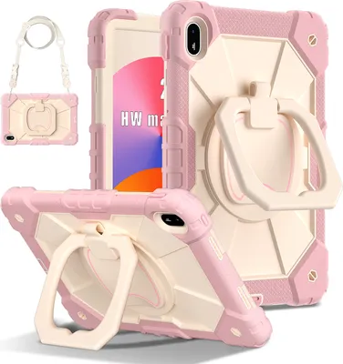 Produktbild von Hülle für Huawei MatePad SE 11 2024 Robuste Tragbare Schutzhülle mit Ständer, Handgurt und Schultergurt Pink