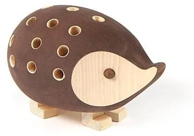 Produktbild von Igel / Stiftehalter Tischständer " Kleiner Holzigel - Braun " , ohne Farbstifte